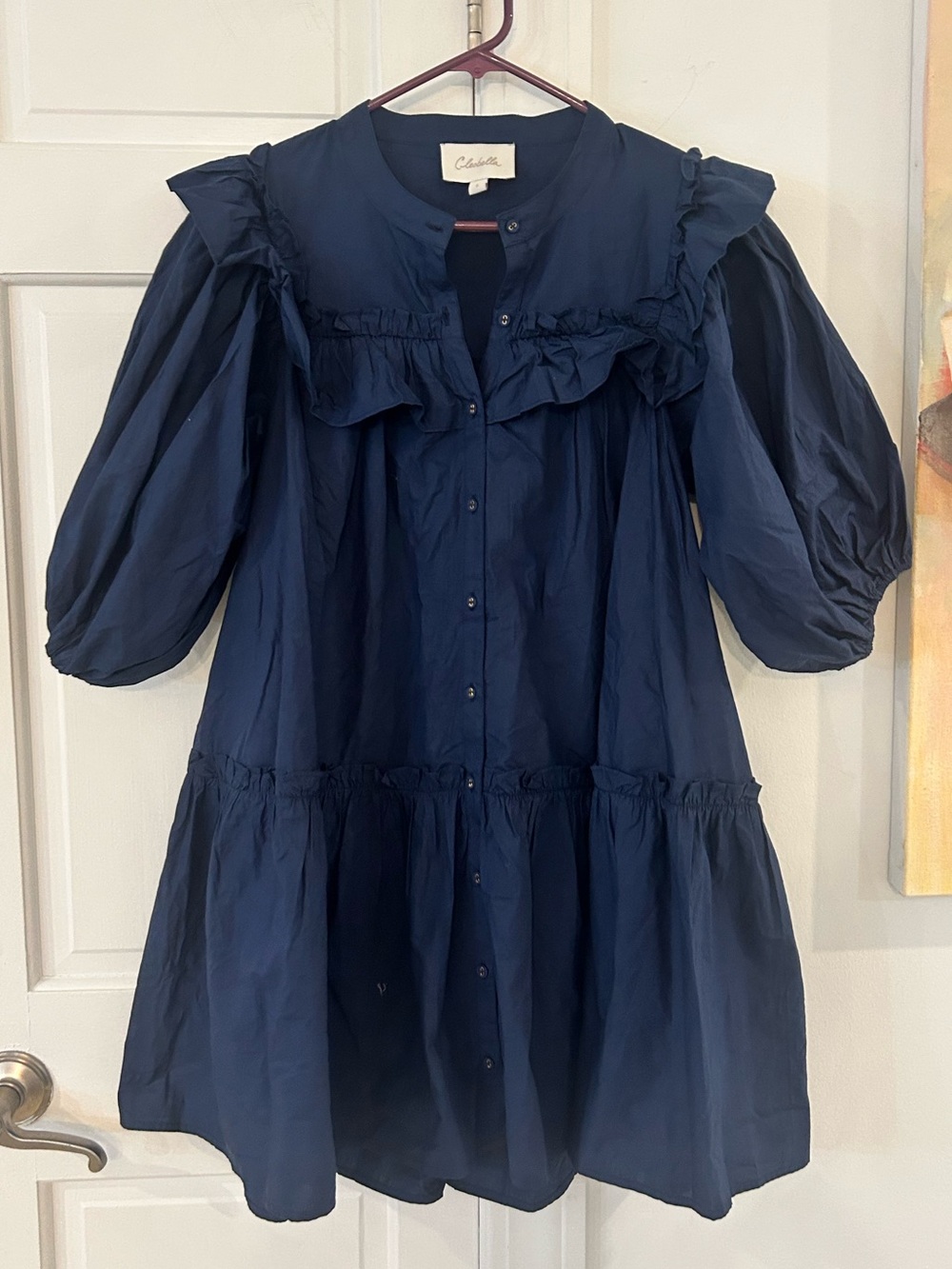 NWOT Cleobella Cotton Navy Babydoll Dress Small